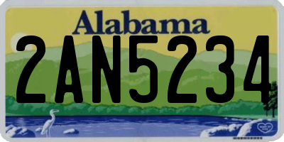 AL license plate 2AN5234