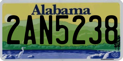 AL license plate 2AN5238