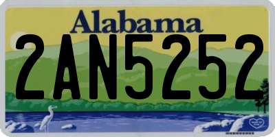 AL license plate 2AN5252