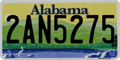 AL license plate 2AN5275
