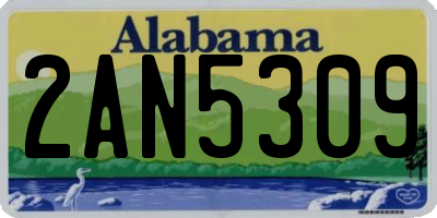 AL license plate 2AN5309