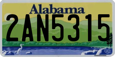 AL license plate 2AN5315