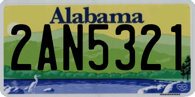 AL license plate 2AN5321