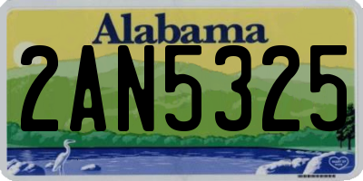 AL license plate 2AN5325