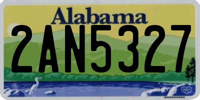 AL license plate 2AN5327