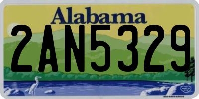 AL license plate 2AN5329