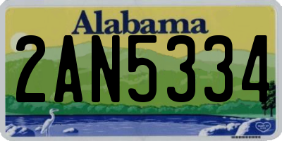 AL license plate 2AN5334
