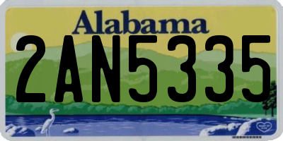 AL license plate 2AN5335