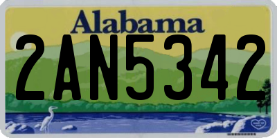 AL license plate 2AN5342