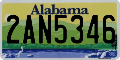 AL license plate 2AN5346