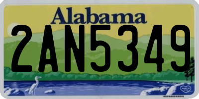 AL license plate 2AN5349