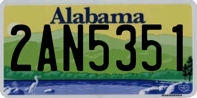 AL license plate 2AN5351