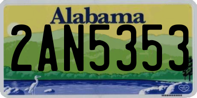 AL license plate 2AN5353