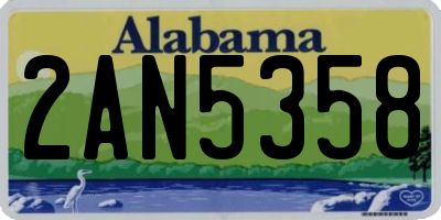 AL license plate 2AN5358