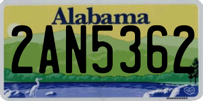 AL license plate 2AN5362