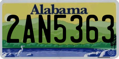 AL license plate 2AN5363