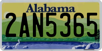 AL license plate 2AN5365