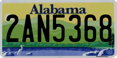 AL license plate 2AN5368