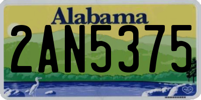 AL license plate 2AN5375
