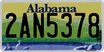 AL license plate 2AN5378