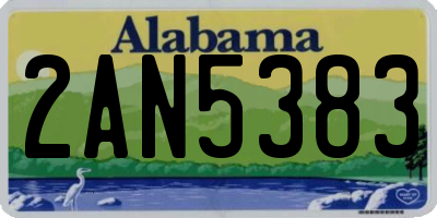 AL license plate 2AN5383