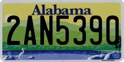 AL license plate 2AN5390