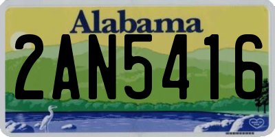 AL license plate 2AN5416