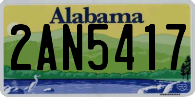 AL license plate 2AN5417