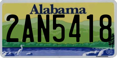 AL license plate 2AN5418