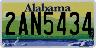 AL license plate 2AN5434