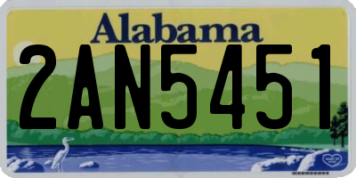 AL license plate 2AN5451
