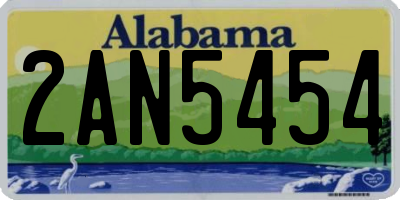 AL license plate 2AN5454