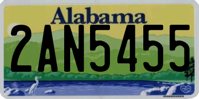 AL license plate 2AN5455
