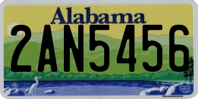 AL license plate 2AN5456
