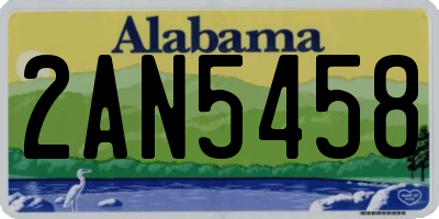 AL license plate 2AN5458