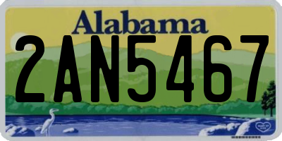 AL license plate 2AN5467