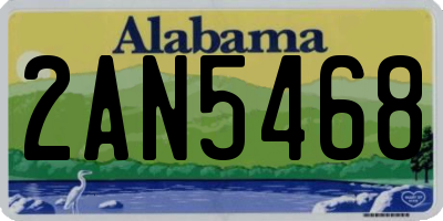 AL license plate 2AN5468