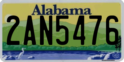 AL license plate 2AN5476