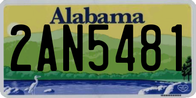 AL license plate 2AN5481