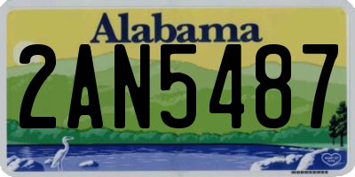 AL license plate 2AN5487