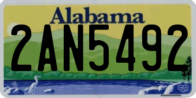 AL license plate 2AN5492