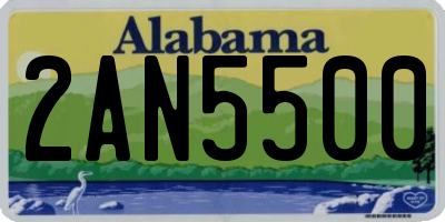 AL license plate 2AN5500