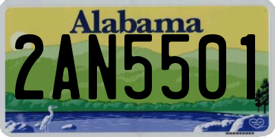 AL license plate 2AN5501