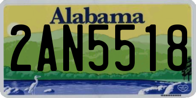 AL license plate 2AN5518