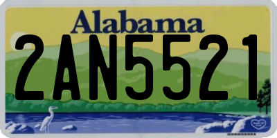 AL license plate 2AN5521