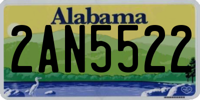 AL license plate 2AN5522