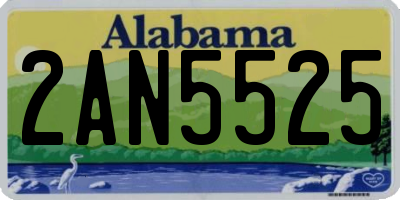 AL license plate 2AN5525