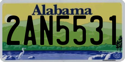 AL license plate 2AN5531