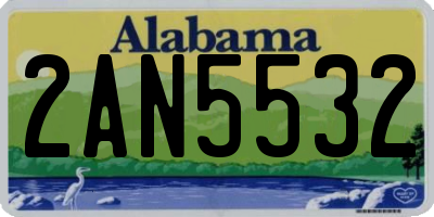 AL license plate 2AN5532