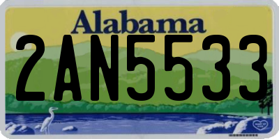 AL license plate 2AN5533
